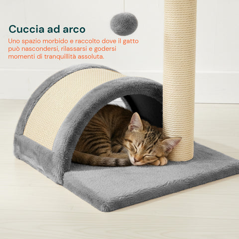 puppy lovers tiragraffi per gatti 50 cm con arco in sisal e gioco pendente ean 8054806950641