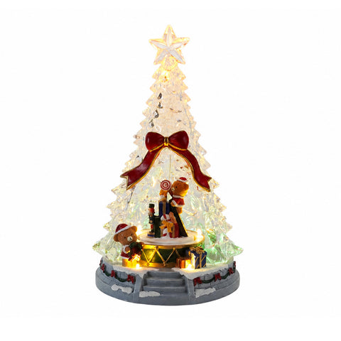 saint joy albero di natale luminoso joytree con musica e animazione 360 luci led scena con orsetti e schiaccianoci doppia alimentazione usb 325 cm ean 8050043127648