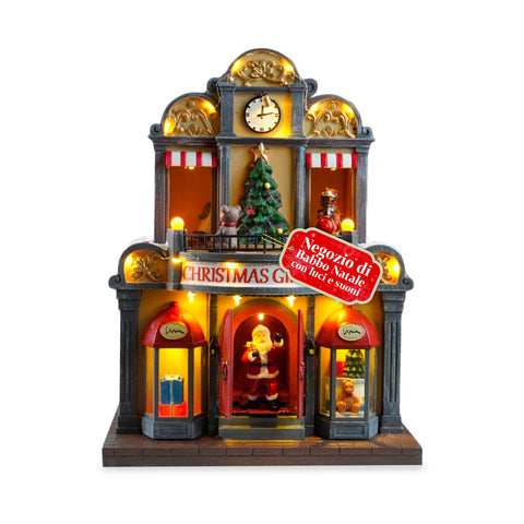 saint joy casa di babbo natale animata luci led musica e movimento ean 8050043127365
