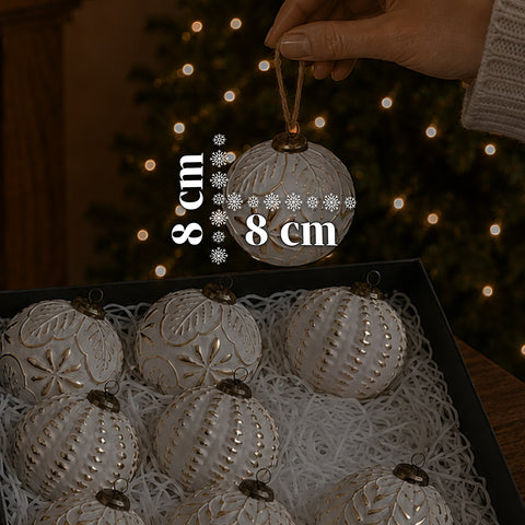 saint joy palline di natale set 12 pezzi a8 cm stile antico 2 colori ean 8050043128263
