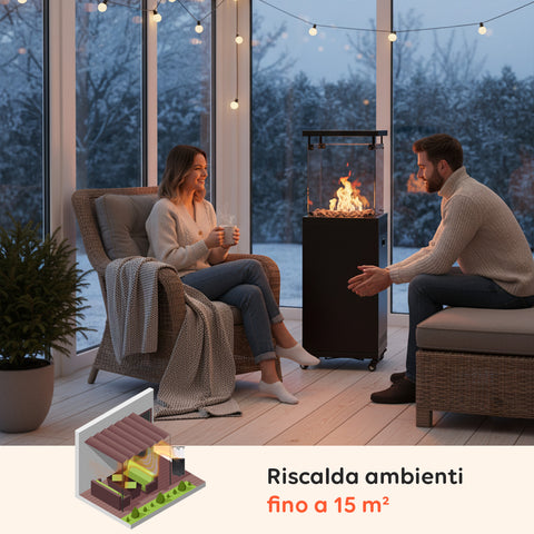 wintem caminetto a gas da esterno con roccia lavica e ruote 12kw ean 8052286432114