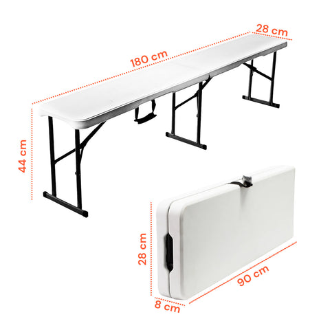 zendea panca pieghevole bianco 180x28x44cm modello stilo da giardino o casa ean 8050030810607