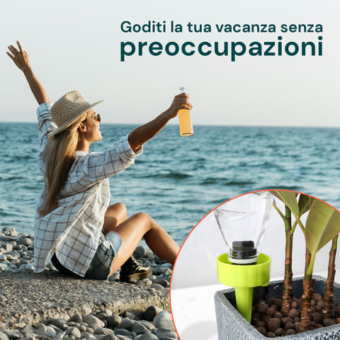 Goditi la vacanza senza preoccupazioni con autoirrigazione autonoma, mantiene le piante idratate anche quando sei lontano