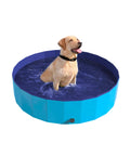 Labrador in piscina per cani 120x30cm azzurra - Vinile resistente 20% più spesso per animali domestici