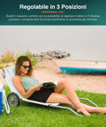 Lettino Reclinabile Pieghevole con Schienale Regolabile, Ruote, Cuscino e Struttura Leggera Ean-8023755054328