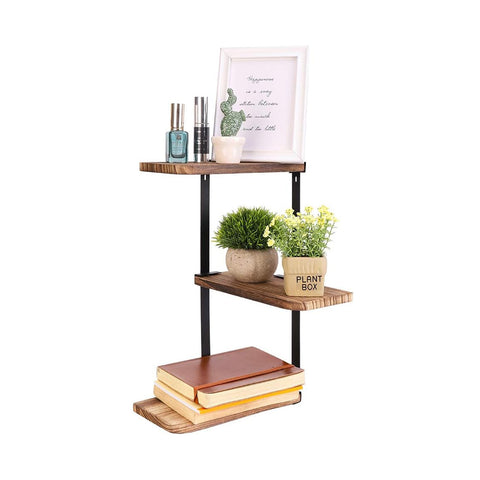 Scaffale a Muro 3 Ripiani da 3Kg Max – Stile Rustico con Design Modulare