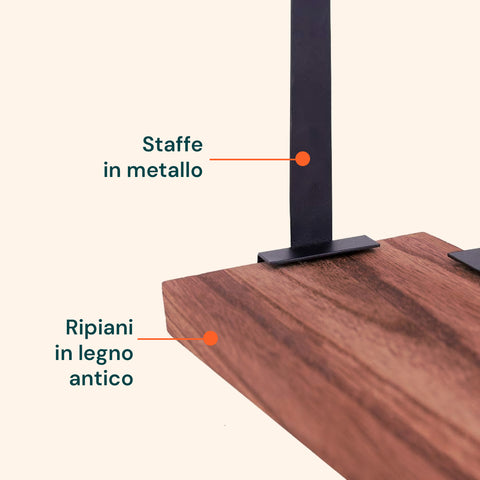 Scaffale a Muro 3 Ripiani da 3Kg Max – Stile Rustico con Design Modulare