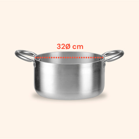 Casseruola Alta in Alluminio con 2 Maniglie Inox – Ø 24/28/32/36 cm