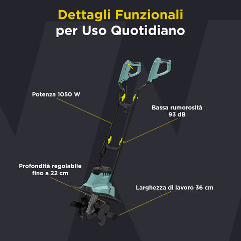 Elettrozappa Richiudibile 1050W 36cm