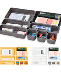 Set organizer cassetto 8 pezzi salvaspazio multiuso in polipropilene per casa, ufficio, bagno e makeup con contenitori varie misure