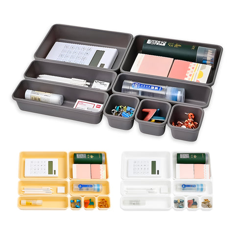 Organizer Cassetto Salvaspazio 8 Pezzi Multiuso per Casa Ufficio Bagno e Makeup