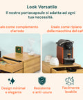 Avilia Organizer Porta Capsule/Cialde Caffè in Bambù con 2 Cassetti Multiuso Salvaspazio Ean 8056819052695