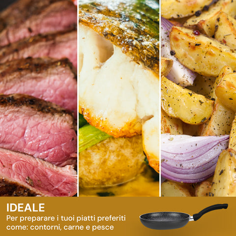 Padella Antiaderente Effetto Pietra in Alluminio – Ø16/18/26 cm