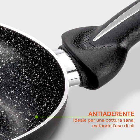 Padella Antiaderente Effetto Pietra in Alluminio – Ø16/18/26 cm