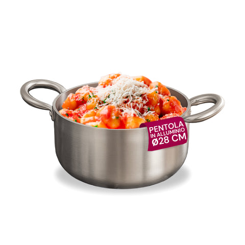 Casseruola Alta in Alluminio con 2 Maniglie Inox – Ø 24/28/32/36 cm
