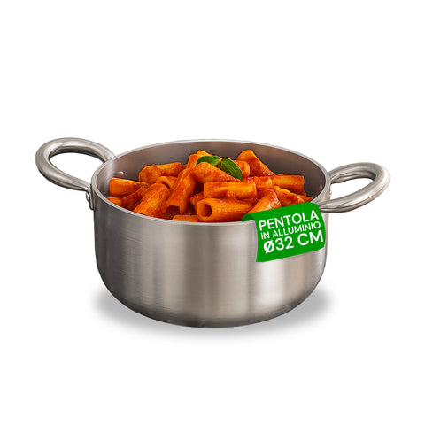 Casseruola Alta in Alluminio con 2 Maniglie Inox – Ø 24/28/32/36 cm
