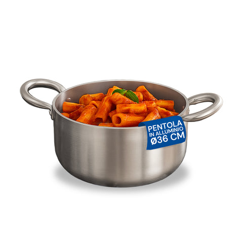 Casseruola Alta in Alluminio con 2 Maniglie Inox – Ø 24/28/32/36 cm