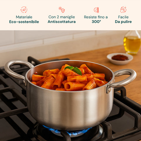 Casseruola Alta in Alluminio con 2 Maniglie Inox – Ø 24/28/32/36 cm