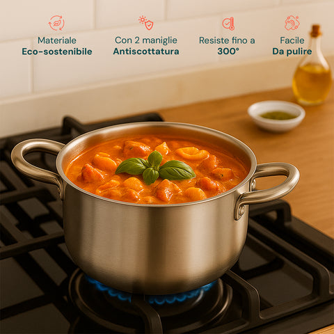 Casseruola Alta in Alluminio con 2 Maniglie Inox – Ø 24/28/32/36 cm