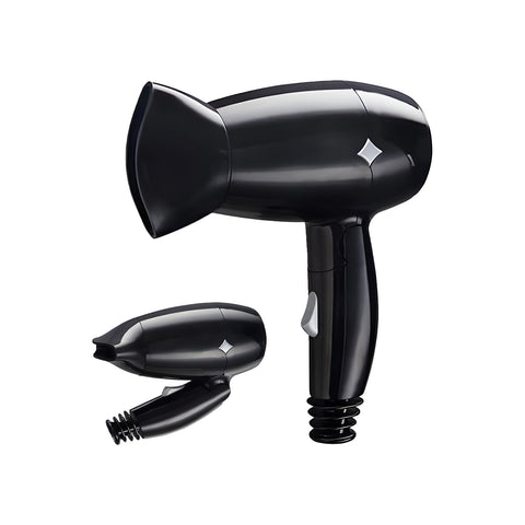 Phon da viaggio Easy2Love 1000W pieghevole con concentratore, colore nero elegante, design compatto per styling professionale