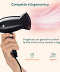 Asciugacapelli compatto ed ergonomico, facile da usare e leggero per comfort durante il viaggio, garantisce styling perfetto