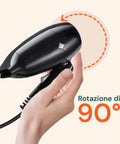 Sistema di rotazione 90 gradi con design pieghevole in mano, massima compattezza per trasporto facile e pratico in viaggio