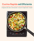 Piastra induzione Wintem per cucina rapida ed efficiente, distribuzione omogenea del calore, verdure colorate in padella antiaderente