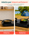 Piastra doppia a induzione Wintem adatta per interni ed esterni, compatta e portatile: ideale in cucina, sul balcone, in campeggio o come soluzione extra