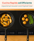 Piastra doppia a induzione Wintem per cucina rapida ed efficiente, distribuzione omogenea del calore, patate dorate e asparagi freschi in cottura