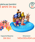 Piscina Gonfiabile a Forma di Nave Pirata con Giochi e Accessori per Bambini 140x130cm Ean-6942138934519
