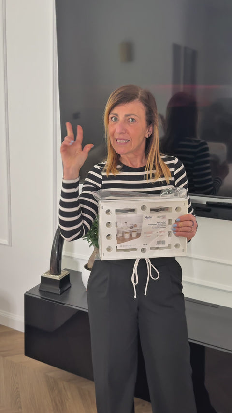 Avilia Set 3 Scaffali Ripiani Rettangolari Richiudibili Salvaspazio Multiuso Cucina Bagno Camera da Letto Ingresso Resistente Design Compatto e Pieghevole Bianco Ean 8056819050189