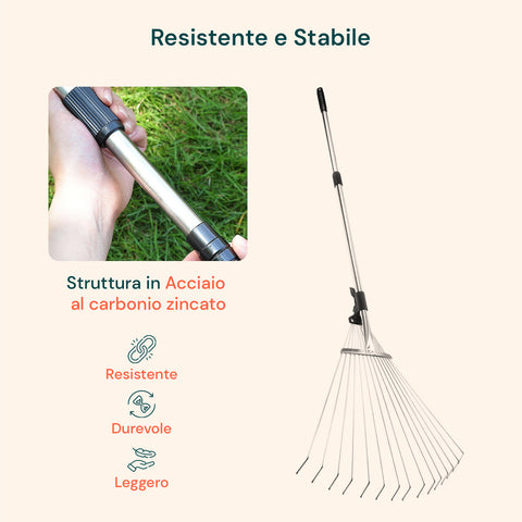 Rastrello Retrattile In Acciaio Carbonio