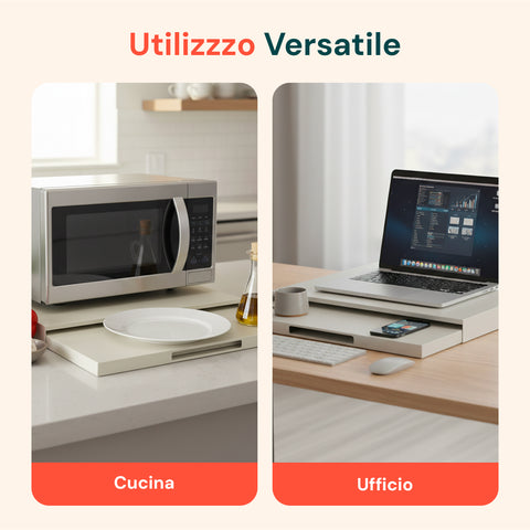 Organizer da Cucina con Ripiano Estraibile Salvaspazio per Forno a Microonde