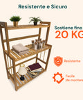Scaffale resistente e sicuro sostiene fino a 20kg per ripiano, facile da montare, perfetto per piante, asciugamani e libri