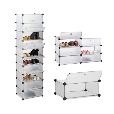 Scarpiera Multiuso 10 Ripiani Modulabili 40x17x10cm per Casa e Ufficio