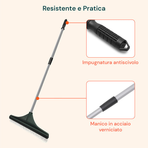 Scopa Per Prato Sintetico Con Manico Telescopico