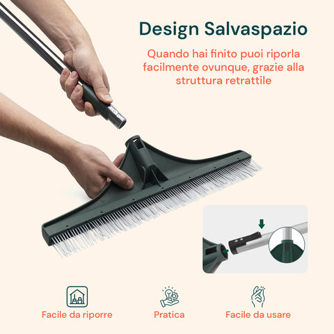 Scopa Per Prato Sintetico Con Manico Telescopico