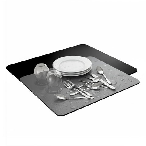 Scolapiatti in Poliestere e Spugna – Set 2 Tappetini Assorbenti per Casa e Cucina