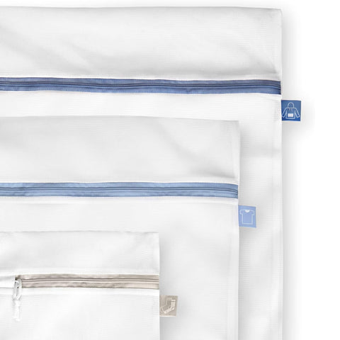 Set Sacchetti per Lavaggio Biancheria 3 Misure S, M, L in Nylon per Lavatrice e Asciugatrice Riutilizzabili Ean-8412955300135