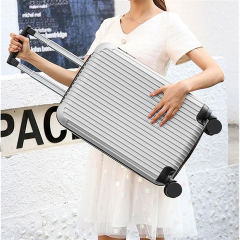 Set 3 Trolley Con Manico Telescopico E Ruote 56/66/76cm Argento