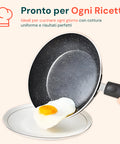 Pronto per ogni ricetta con cottura uniforme e risultati perfetti, superficie antiaderente effetto marmo professionale