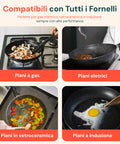 Padelle compatibili con tutti i fornelli: gas, elettrico, vetroceramica e induzione, sempre con alte performance di cottura