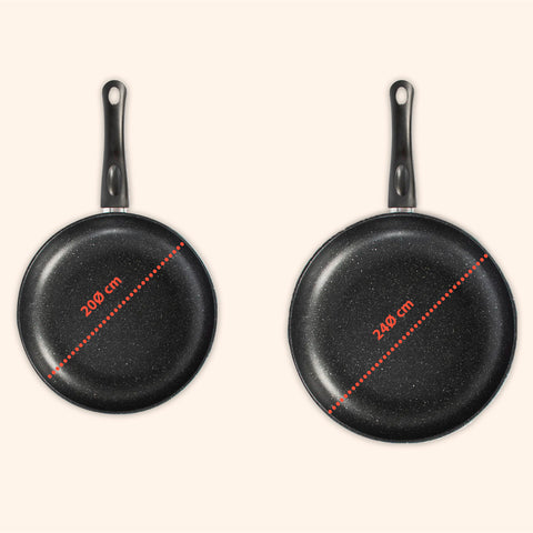 Dimensioni perfette 20cm e 24cm di diametro, padelle universali per diverse esigenze di cottura quotidiana