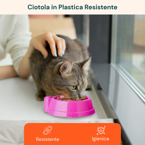 Set Pulizia Ciotole per Animali con Spazzola Gatto e Spugna Abrasiva