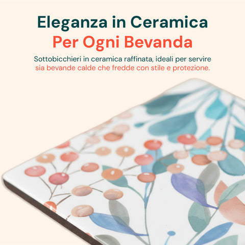 Set 4 Sottobicchieri Quadrati 10x10cm