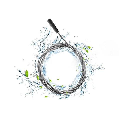 Spirale Sgombera Tubi 9mm X 5m In Acciaio Flessibile Con Manico E Gancio