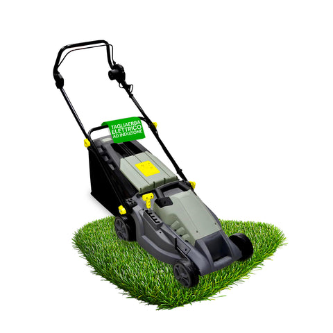 Tosaerba Elettrico 1600W con Regolazione Altezza, Motore AC e Ruote XL