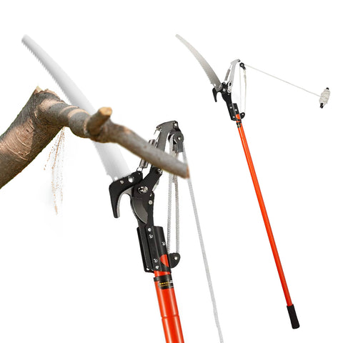 Svettatoio con Asta Telescopica 2,4 m, Sega in Acciaio e Corda in Nylon