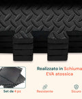 Tappeti defaticanti modulari in schiuma EVA atossica, set da 4 pezzi resistenti e sicuri con bordi a incastro per pavimenti