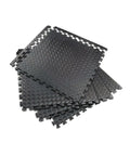 Set 4 tappeti defaticanti neri 60x60cm in EVA con superficie antiscivolo e sistema a incastro per palestra, home fitness e officina
